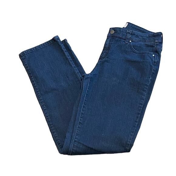Chico's Denim - Chico's Womens Fabulously Slimming Straight Leg Jeans 30 x 31 Dark Indigo Small